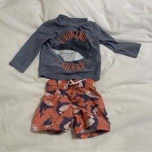 Baby boy swim suit with rash guard